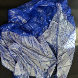 Blue & Silver Shinny Egyptian Scarf